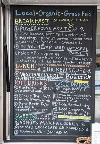 Farm Stand's good-for-you menu.