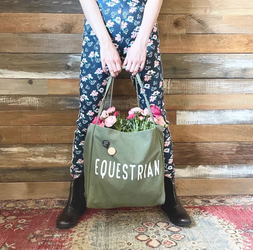 Floral breeches and Equestrian bag by Pony Macaroni.